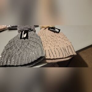 New in package Rhinestone beanie ski stocking cap pink or gray one size fits mos